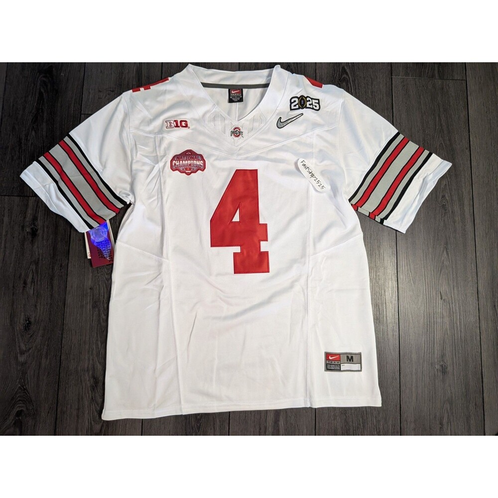 Jeremiah Smith #4 Ohio State Buckeyes White Jersey Stitched Size Medium